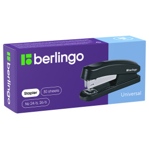 Степлер №24/6, 26/6 Berlingo "Universal" до 30л., пластиковый корпус, черный Степлер №24/6, 26/6 Berlingo "Universal" до 30л., пластиковый корпус, черный