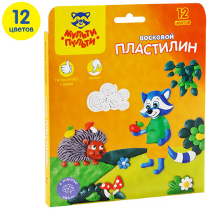 Пластилин Мульти-Пульти "Енот в лесу" 12 цв., 180г, восковой
