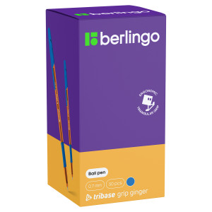 Ручка шариковая Berlingo "Tribase grip ginger" синяя, 0,7мм