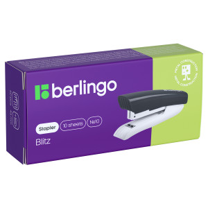 Степлер №10 Berlingo "Blitz" до 10л., пластиковый корпус, черный Степлер №10 Berlingo "Blitz" до 10л., пластиковый корпус, черный