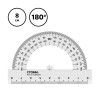 Транспортир 8см, 180° СТАММ, прозрачный
