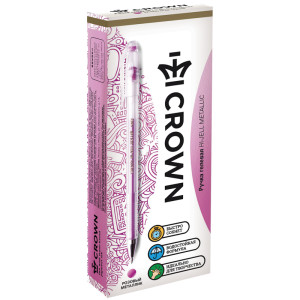 Ручка гелевая Crown "Hi-Jell Metallic" розовая металлик, 0,7мм Ручка гелевая Crown "Hi-Jell Metallic" розовая металлик, 0,7мм