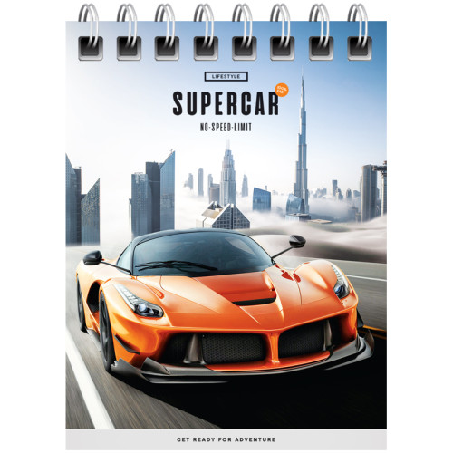 Блокнот А7 40л. на гребне ArtSpace "Гонки. Sport cars" - Оранжевый