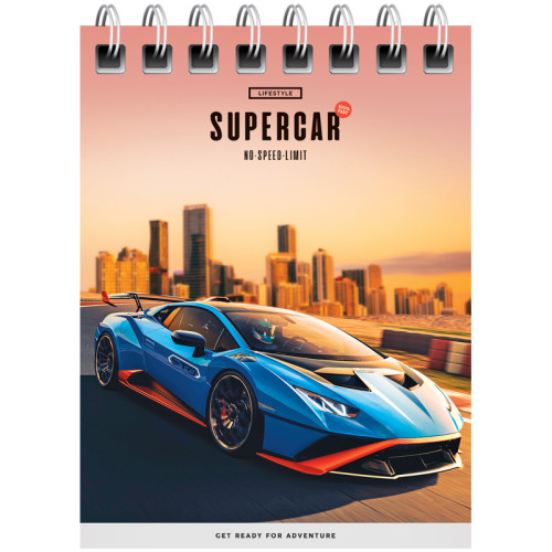 Блокнот А7 40л. на гребне ArtSpace "Гонки. Sport cars" - Синий