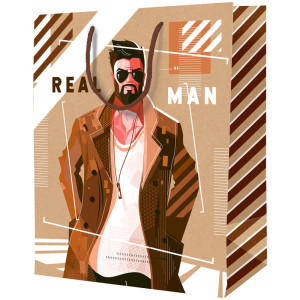 Пакет подарочный 18*23*10см ArtSpace "Real man", крафт