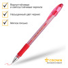 Ручка гелевая Crown "Hi-Jell Needle Grip" красная, 0,7мм